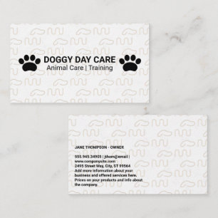 Cartão De Visita Padrão do logotipo do cão Serviços animais