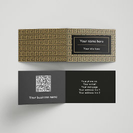 Cartão De Visita Padrão dos Quadrados-Chave Gregos Meander Brown