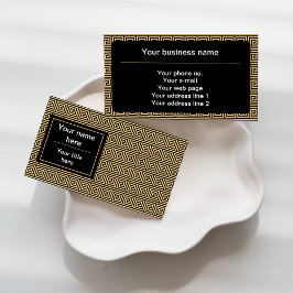 Cartão De Visita Padrão dos Quadrados-Chave Gregos Meander Brown