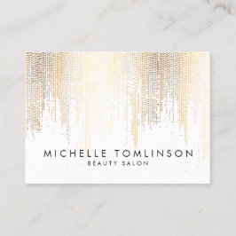 Cartão De Visita Padrão Dourado de chuva de Confetti Luxe Faux Gran