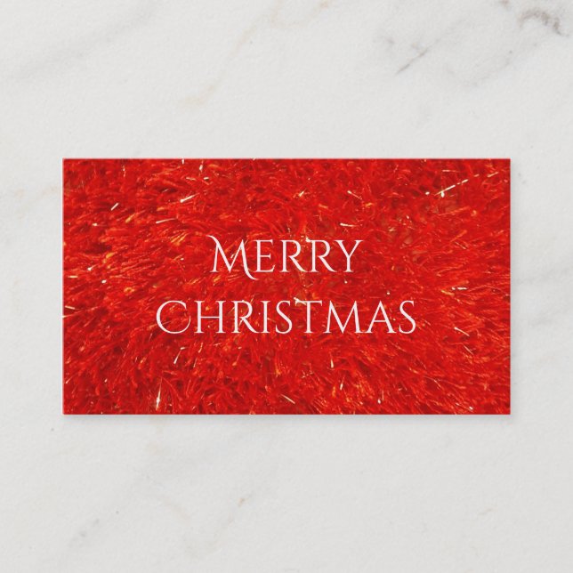 Cartão De Visita Padrão Festivo De Cor Vermelha Brilhante (Frente)