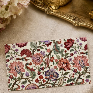 Cartão De Visita Padrão Floral Paisley Botânico Vintage – Ornamenta