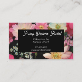 Cartão De Visita Padrão Florido Colorido Florista Designer Floral