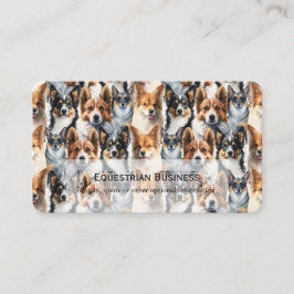 Cartão De Visita Padrão Fofo de Cachorro Corgi em Aquarela