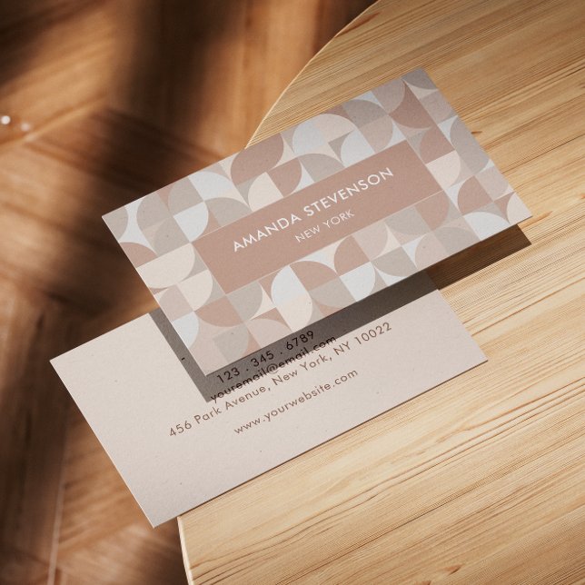 Cartão De Visita Padrão geométrico de cor neutra II (Criador carregado)