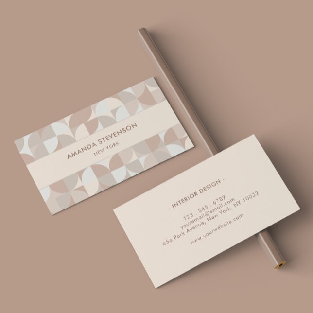 Cartão De Visita Padrão geométrico de cor neutra II (Criador carregado)