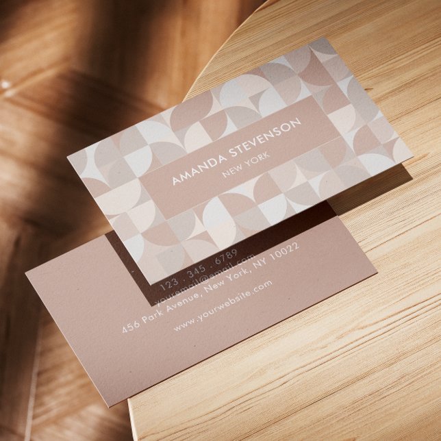 Cartão De Visita Padrão geométrico de cor neutra II (Criador carregado)