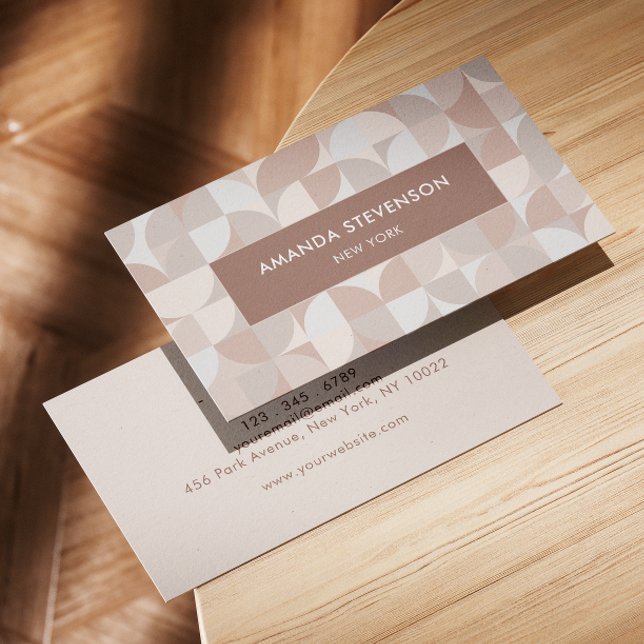 Cartão De Visita Padrão geométrico de cor neutra II (Criador carregado)