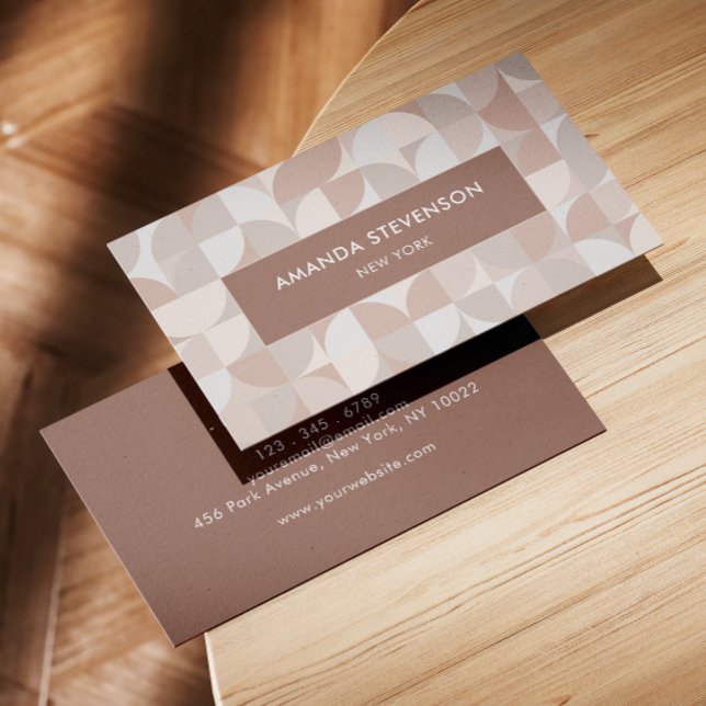 Cartão De Visita Padrão geométrico de cor neutra II (Criador carregado)