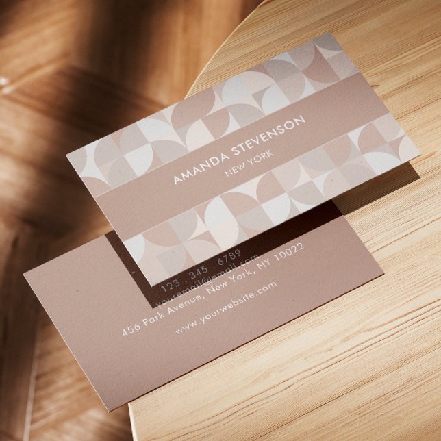 Cartão De Visita Padrão geométrico de cor neutra II (Criador carregado)