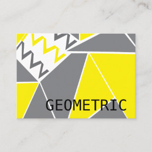 Cartão De Visita Padrão Geométrico de Stripe da Cinza Amarela