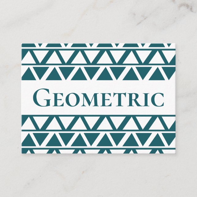 Cartão De Visita Padrão Geométrico de Stripes de Triângulo Branco A (Frente)