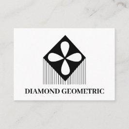Cartão De Visita Padrão Geométrico Diamond Preto e Branco