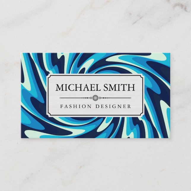 Cartão De Visita Padrão Geométrico Moderno Elegante #39 (Frente)