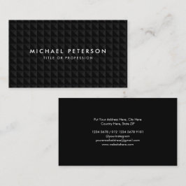 Cartão De Visita Padrão Geométrico Preto de Luxo