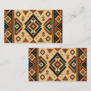 Cartão de Visita Padrão Geométrico Tribal Boho F