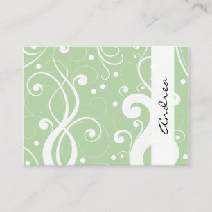 Cartão De Visita Padrão girado, estilo giro - branco verde
