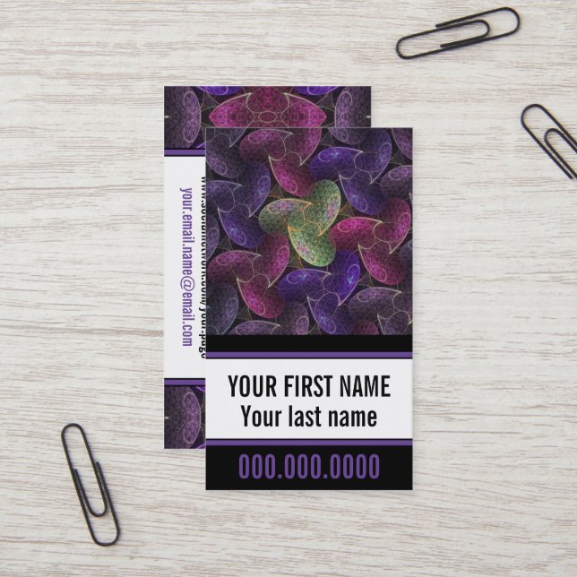 Cartão De Visita Padrão Infinito de Abstrato Roxo de Desejo (Frente/Verso In Situ)