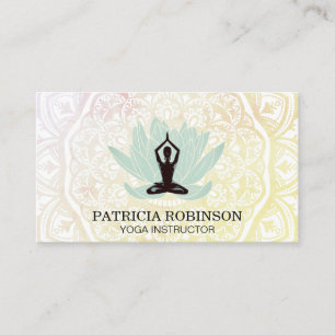 Cartão De Visita Padrão Mandala  Flor Lotus