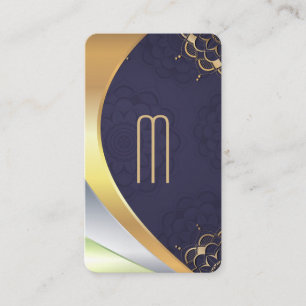 Cartão De Visita Padrão Mandala Monograma Elegante Camadas de M