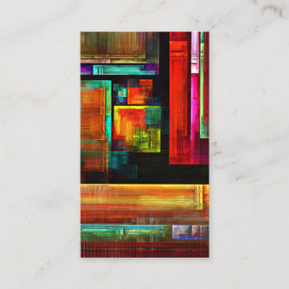 Cartão De Visita Padrão Moderno de Abstrato de Arte Quadrados Color