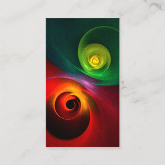 Cartão De Visita Padrão Moderno de Abstrato de Arte Yin Yang Verde