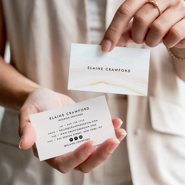 Cartão De Visita Padrão moderno de agato de mármore rosa-esfarelo (Modern soft pastel blush pink marble agate pattern)