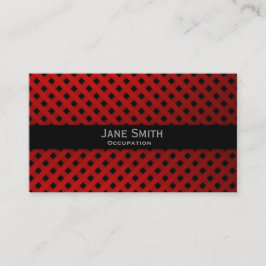 Cartão De Visita Padrão moderno de tartan verificado vermelho