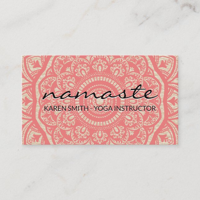 Cartão De Visita Padrão Namaste Mandala (Frente)