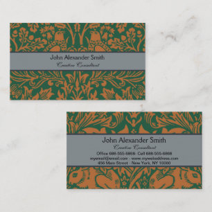 Cartão De Visita Padrão Preto Âmbar Coelho Irmão William Morris