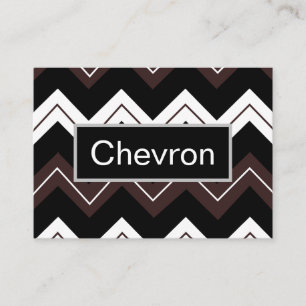 Cartão De Visita Padrão Preto de Stripe de Chevron Brown