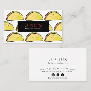 Cartão De Visita Padrão Taco Moderno Branco Mídia Social