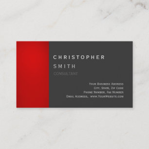 Cartão de visita Padrão Único da Cinza Vermelha Mo