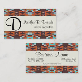 Cartão De Visita Padrão Único de Arte Tribal Indiana Americana