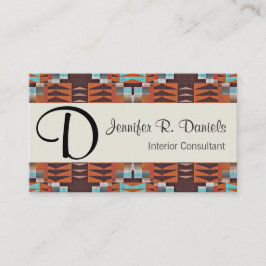 Cartão De Visita Padrão Único de Arte Tribal Indiana Americana