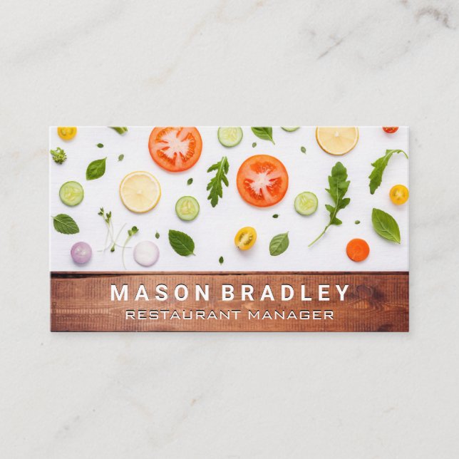 Cartão De Visita Padrão Vegetal | Madeira (Frente)