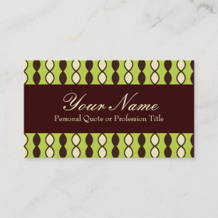 Cartão De Visita Padrão Verde Amarelo e Marrom Retroativo 70