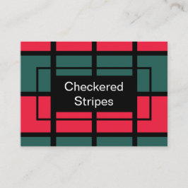 Cartão De Visita Padrão vermelho verde preto com riscas marcadas
