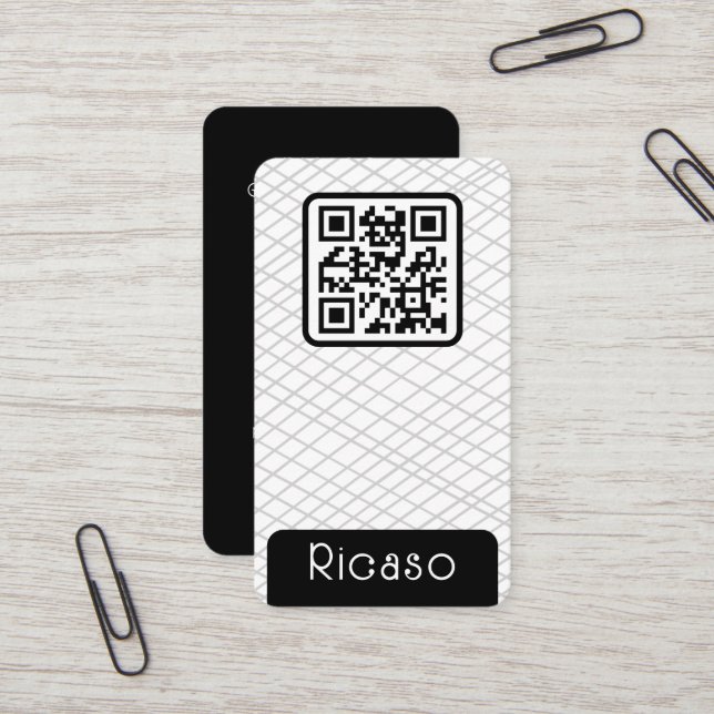 Cartão De Visita Padrão Vinculado ao Código QR Personalizado (Frente/Verso In Situ)