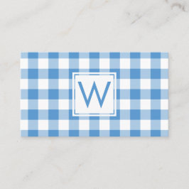 Cartão De Visita Padrão Xadrez Ginga Azul Claro Branco Monogramado