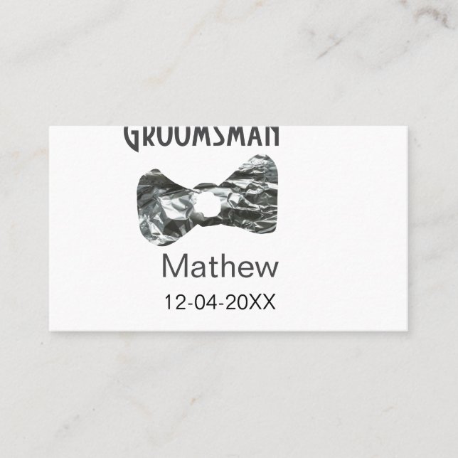 Cartão De Visita Padrinho de casamento adicionar nome data ano ano  (Frente)