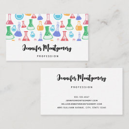 Cartão De Visita Padrões de Ciência Diversão de Beakers e Frascos