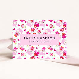 Cartão De Visita Padrões De Corujas, Corujas Rosa, Compro De Animai