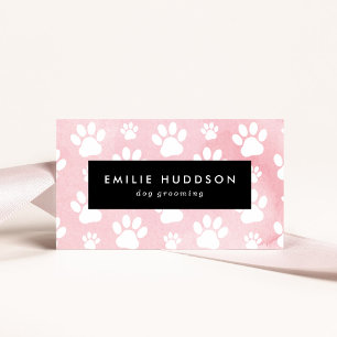 Cartão De Visita Padrões De Patas, Cachorro, Cachorro-Walker, Compr