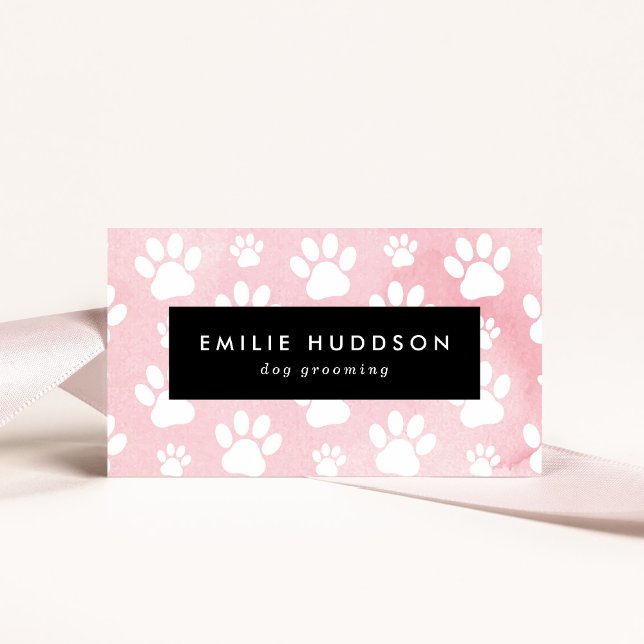 Cartão De Visita Padrões De Patas, Cachorro, Cachorro-Walker, Compr (Criador carregado)