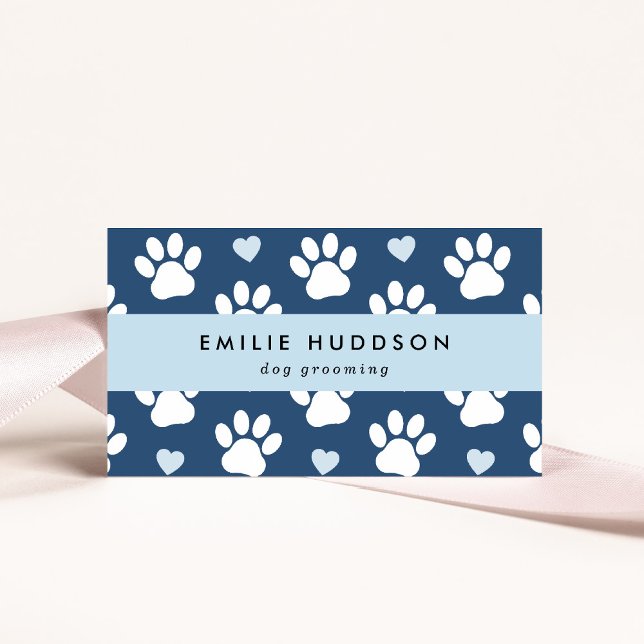 Cartão De Visita Padrões De Patas, Cachorro, Cachorro-Walker, Compr (Criador carregado)