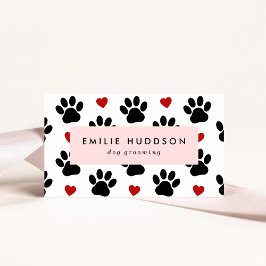 Cartão De Visita Padrões De Patas, Cachorro, Cachorro-Walker, Compr