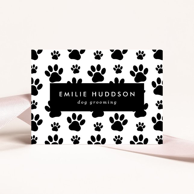 Cartão De Visita Padrões De Patas, Cachorro, Cachorro-Walker, Compr (Criador carregado)