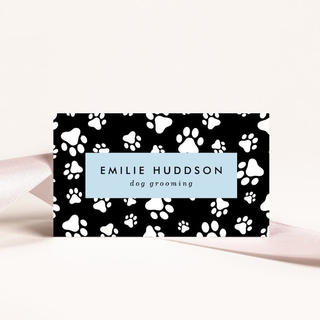 Cartão De Visita Padrões De Patas, Cachorro, Cachorro-Walker, Compr (Criador carregado)