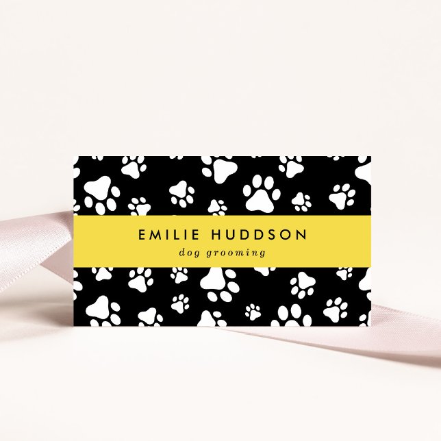 Cartão De Visita Padrões De Patas, Cachorro, Cachorro-Walker, Compr (Criador carregado)